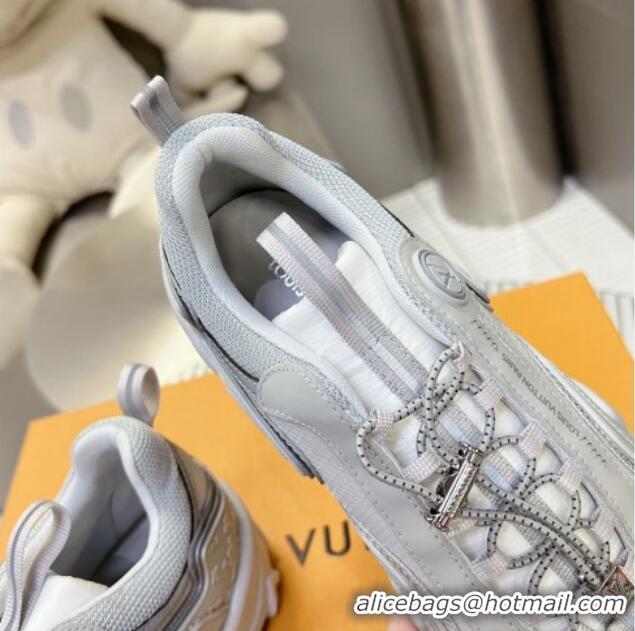 Good Looking Louis Vuitton LV Rush Sneakers in Nylon Mesh Light Grey/Silver 905086