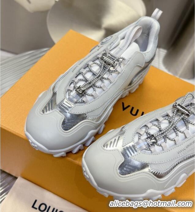 Good Looking Louis Vuitton LV Rush Sneakers in Nylon Mesh Light Grey/Silver 905086