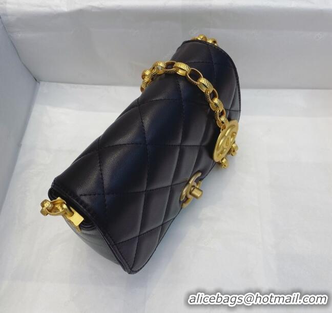 Market Sells Chanel Lambskin Small Flap bag with Coin Charm AS2189 Black 2024