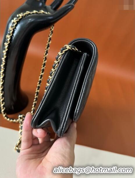 Buy Classic Chanel Lambskin Classic Wallet on Chain WOC CH9092 Black/Gold 2024