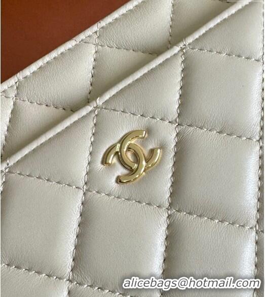 Fashion Luxury Chanel Lambskin Classic Wallet on Chain WOC CH9092 Light Beige 2024