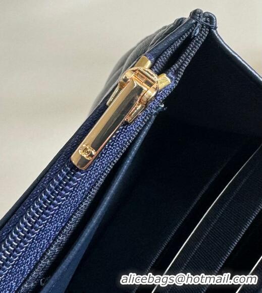 Best Cheap Chanel Lambskin Classic Wallet on Chain WOC CH9092 Dark Blue 2024