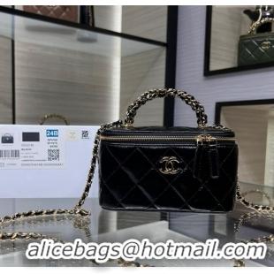 New Stylish Chanel Lambskin Clutch with Chain and Top Handle AP4168 Black 2024