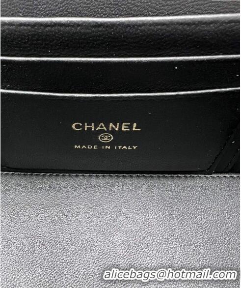 New Stylish Chanel Lambskin Clutch with Chain and Top Handle AP4168 Black 2024