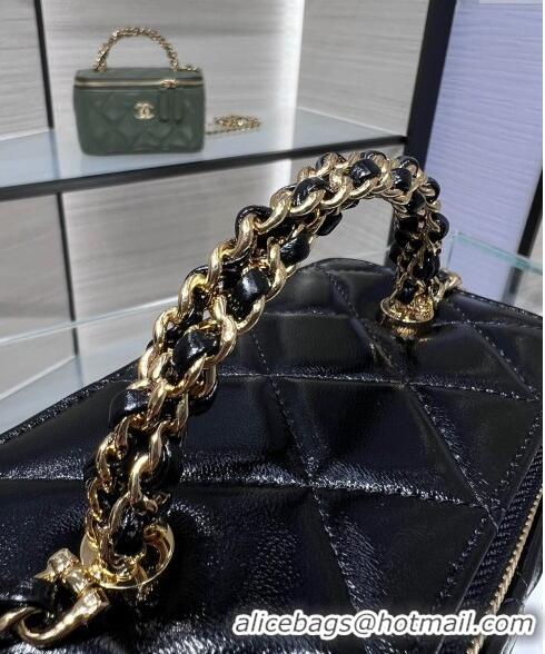 New Stylish Chanel Lambskin Clutch with Chain and Top Handle AP4168 Black 2024