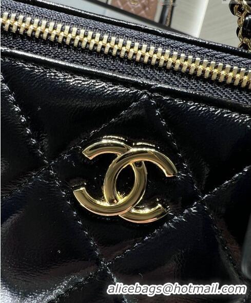 New Stylish Chanel Lambskin Clutch with Chain and Top Handle AP4168 Black 2024