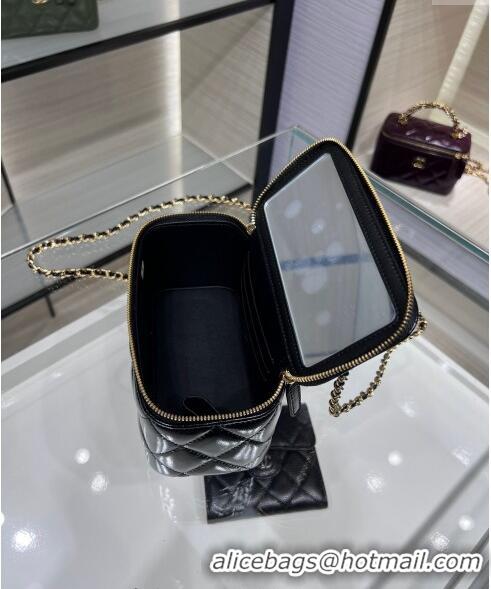 New Stylish Chanel Lambskin Clutch with Chain and Top Handle AP4168 Black 2024