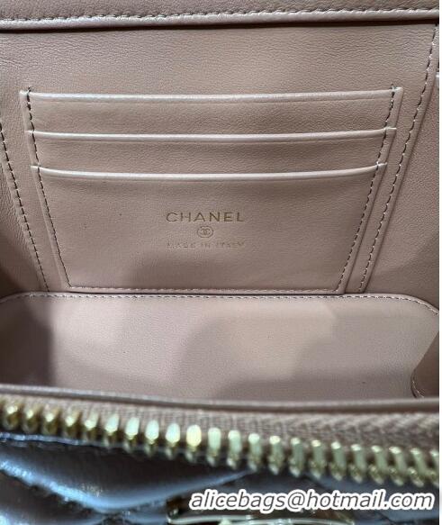 Market Sells Chanel Lambskin Clutch with Chain and Top Handle AP4168 Dark Beige 2024