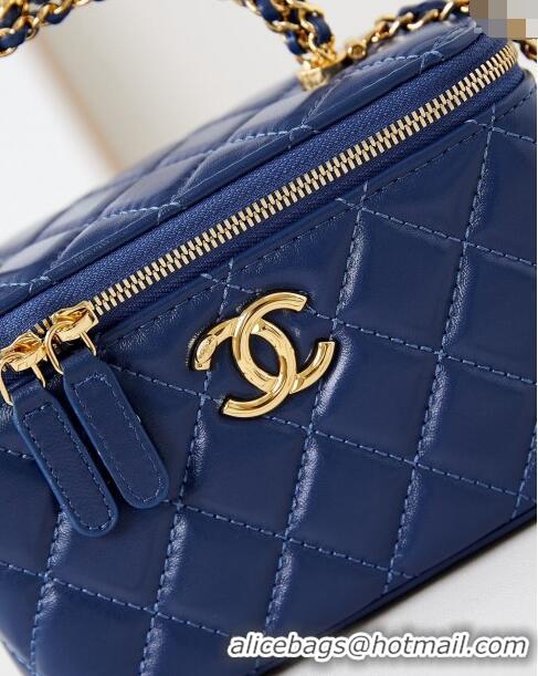 Hot Style Chanel Lambskin Clutch with Chain and Top Handle AP4168 Royal Blue 2024