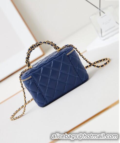 Hot Style Chanel Lambskin Clutch with Chain and Top Handle AP4168 Royal Blue 2024