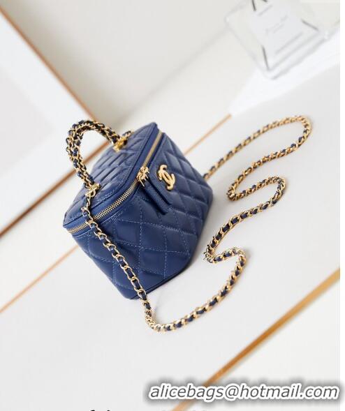 Hot Style Chanel Lambskin Clutch with Chain and Top Handle AP4168 Royal Blue 2024