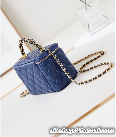 Hot Style Chanel Lambskin Clutch with Chain and Top Handle AP4168 Royal Blue 2024