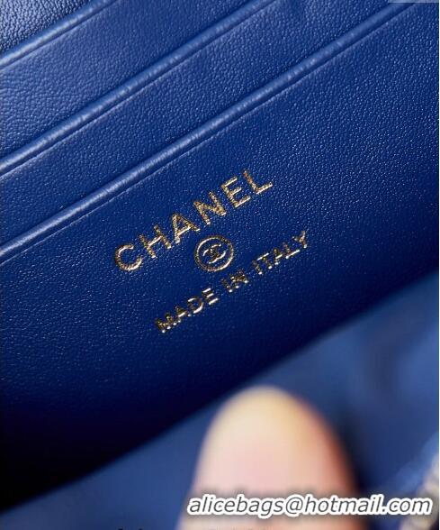 Hot Style Chanel Lambskin Clutch with Chain and Top Handle AP4168 Royal Blue 2024