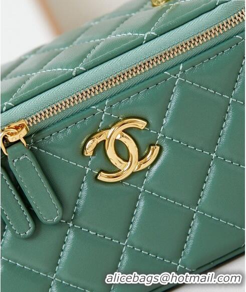 New Style Chanel Lambskin Clutch with Chain and Top Handle AP4168 Light Green 2024