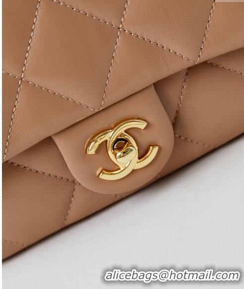 Top Grade Chanel Lambskin Mini Flap bag with Top Handle AS5032 Dark Beige 2024