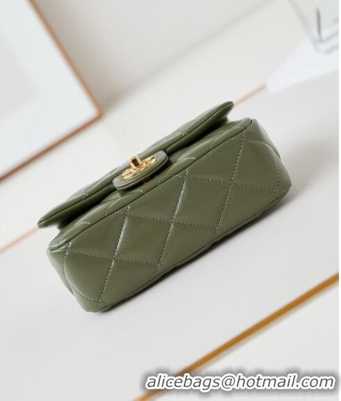 Hot Style Chanel Lambskin Mini Flap bag with Top Handle AS5032 Green 2024