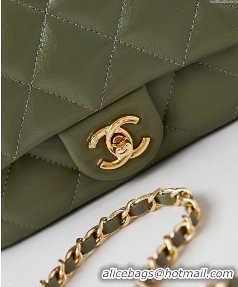 Hot Style Chanel Lambskin Mini Flap bag with Top Handle AS5032 Green 2024