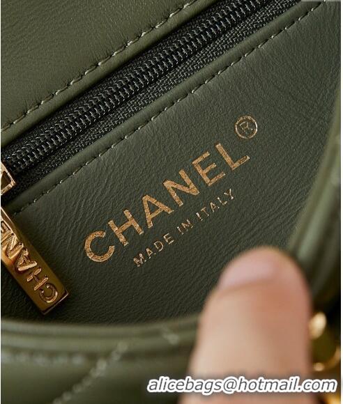 Hot Style Chanel Lambskin Mini Flap bag with Top Handle AS5032 Green 2024