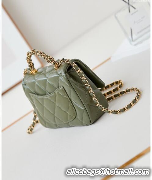 Hot Style Chanel Lambskin Mini Flap bag with Top Handle AS5032 Green 2024