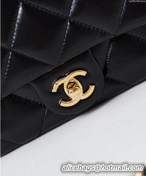 Market Sells Chanel Lambskin Mini Flap bag with Top Handle AS5032 Black 2024