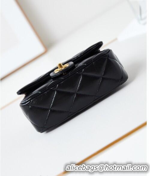 Market Sells Chanel Lambskin Mini Flap bag with Top Handle AS5032 Black 2024