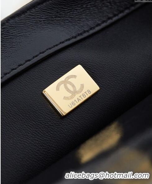 Market Sells Chanel Lambskin Mini Flap bag with Top Handle AS5032 Black 2024