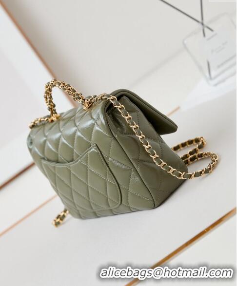 Low Price Chanel Lambskin Medium Flap bag with Top Handle AS5043 Green 2024