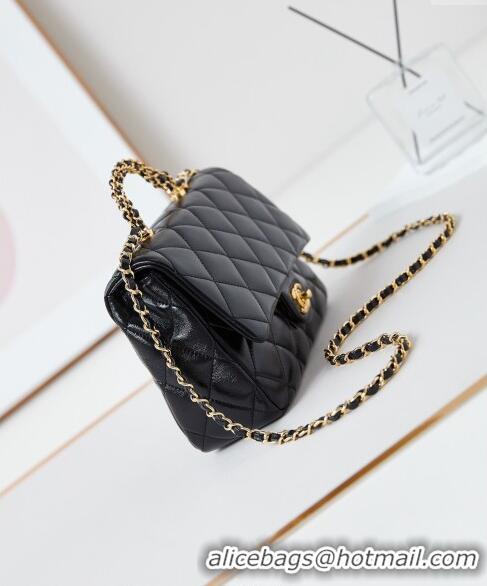 Buy Classic Chanel Lambskin Medium Flap bag with Top Handle AS5043 Black 2024