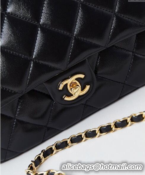 Buy Classic Chanel Lambskin Medium Flap bag with Top Handle AS5043 Black 2024