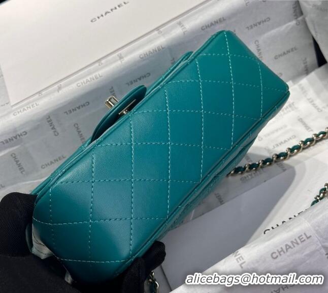 Market Sells Chanel Coco Lambskin Mini Flap Bag with Top Handle AS2431 Peacock Green 2024