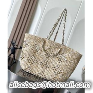 Top Grade Chanel Raffia Effect Braided Large Shopping bag AS4576 Beige 2024