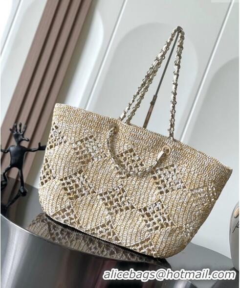 Top Grade Chanel Raffia Effect Braided Large Shopping bag AS4576 Beige 2024