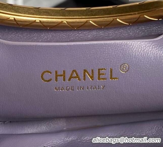 Buy Cheap Chanel Lambskin Clutch with Chain Shoulder bag AS5038 Purple 2024