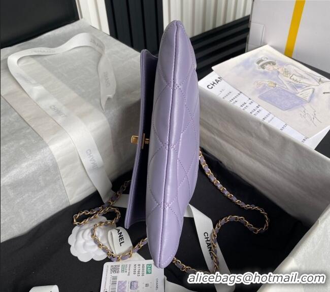 Buy Cheap Chanel Lambskin Clutch with Chain Shoulder bag AS5038 Purple 2024