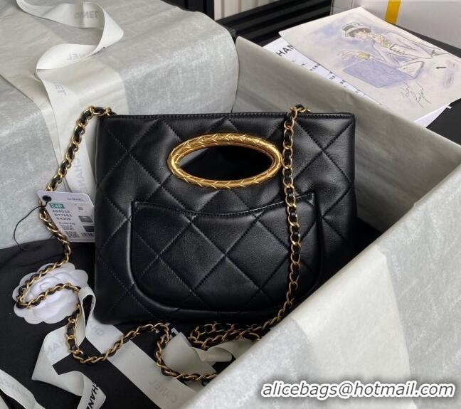 Grade Quality Chanel Lambskin Clutch with Chain Shoulder bag AS5038 Black 2024