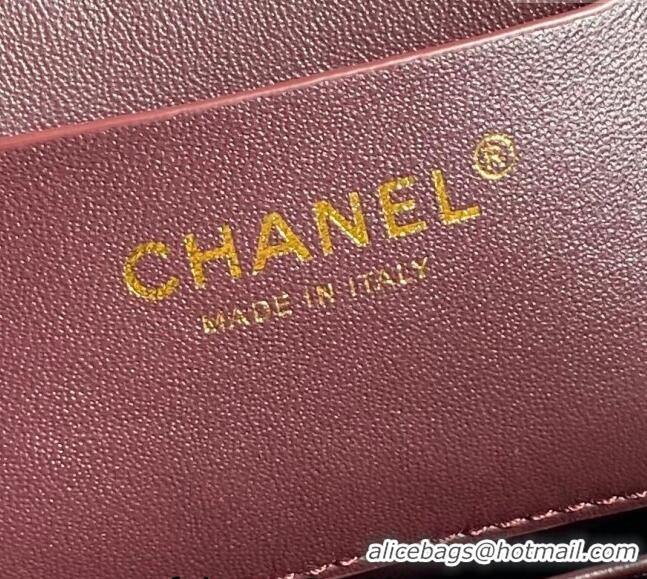 Wholesale Chanel Lambskin Small Shopping bag AS5036 Dark Burgundy 2024