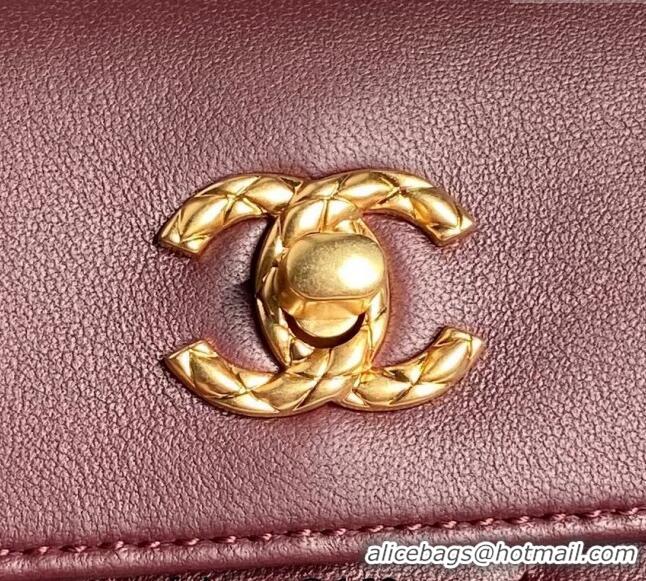 Wholesale Chanel Lambskin Small Shopping bag AS5036 Dark Burgundy 2024