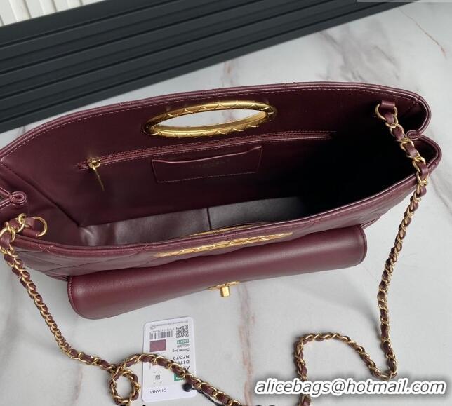 Wholesale Chanel Lambskin Small Shopping bag AS5036 Dark Burgundy 2024