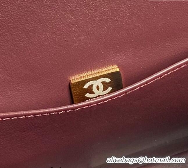 Wholesale Chanel Lambskin Small Shopping bag AS5036 Dark Burgundy 2024