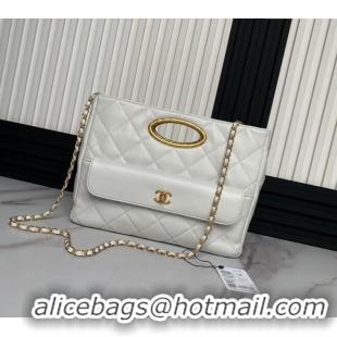 New Luxury Chanel Lambskin Small Shopping bag AS5036 White 2024