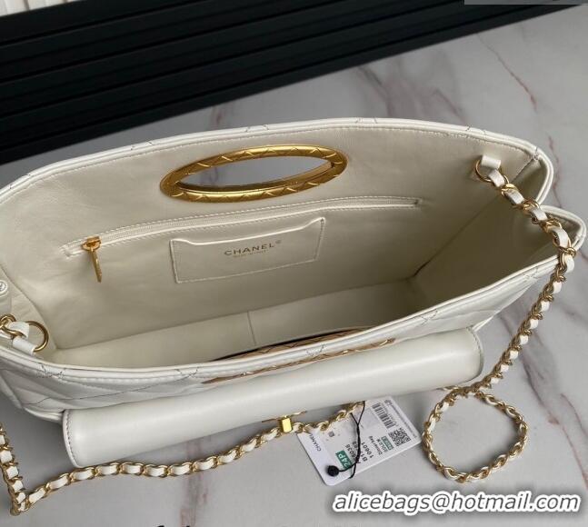 New Luxury Chanel Lambskin Small Shopping bag AS5036 White 2024