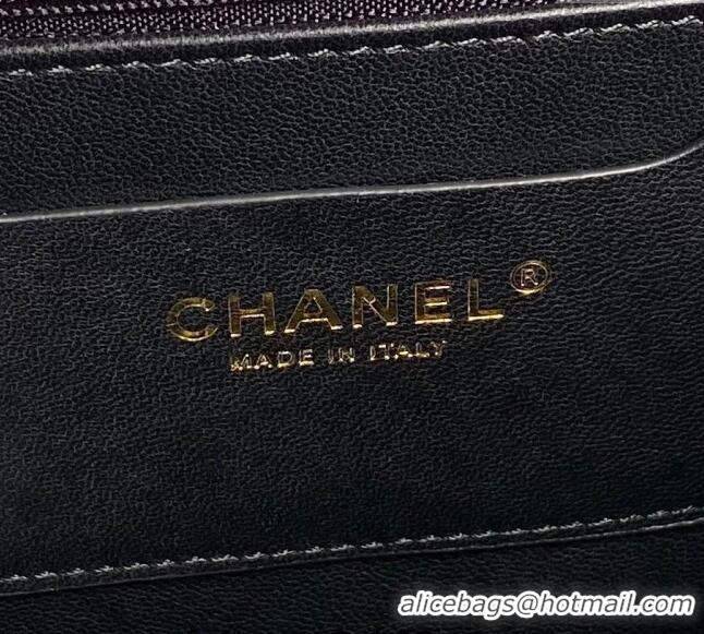 New Design Chanel Lambskin Small Shopping bag AS5036 Black 2024