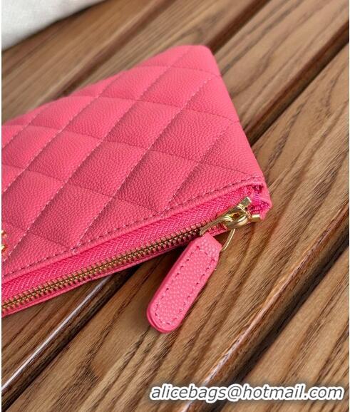 Popular Style Chanel Grained Calfskin Classic Zipped Pouch AP1071 Dark Pink 2024