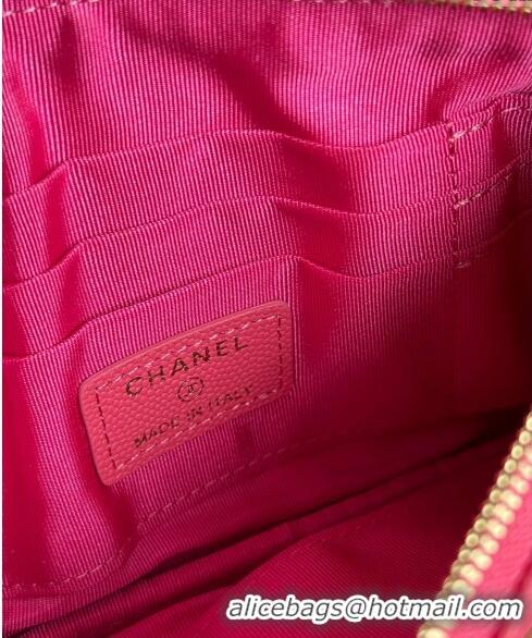 Popular Style Chanel Grained Calfskin Classic Zipped Pouch AP1071 Dark Pink 2024