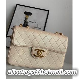 Top Quality Chanel Vintage Lambskin Flap bag Pearly A2222 Beige 2024