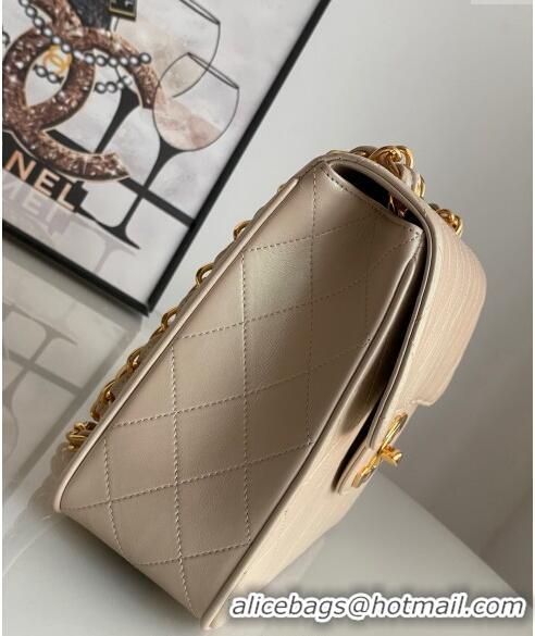 Top Quality Chanel Vintage Lambskin Flap bag Pearly A2222 Beige 2024