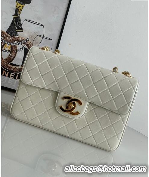 Best Grade Chanel Vintage Lambskin Flap bag Pearly A2222 White 2024