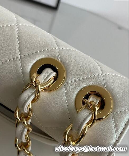 Best Grade Chanel Vintage Lambskin Flap bag Pearly A2222 White 2024