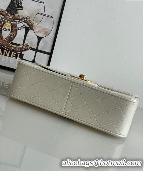 Best Grade Chanel Vintage Lambskin Flap bag Pearly A2222 White 2024