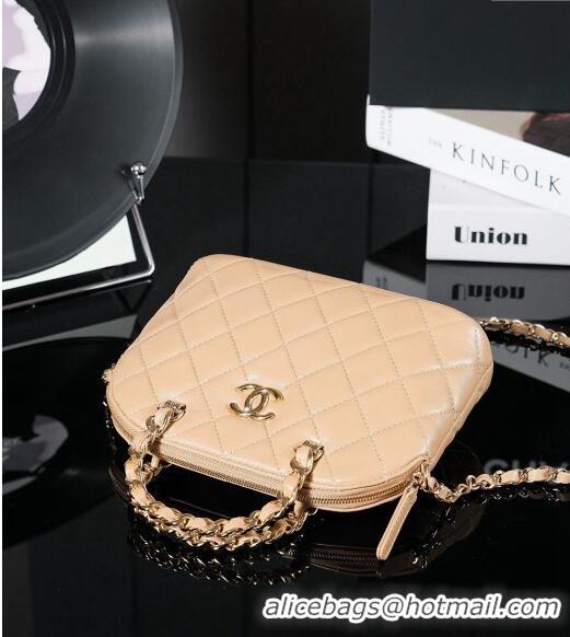 Classic Luxurious Chanel Shiny Lambskin Small Shopping Bag AS5130 Beige 2024